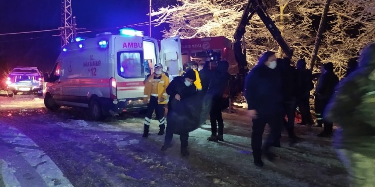 Şiddetli Karda Yoldan Çıkan Kamyonet Şarampole Uçtu: 6 Yaralı