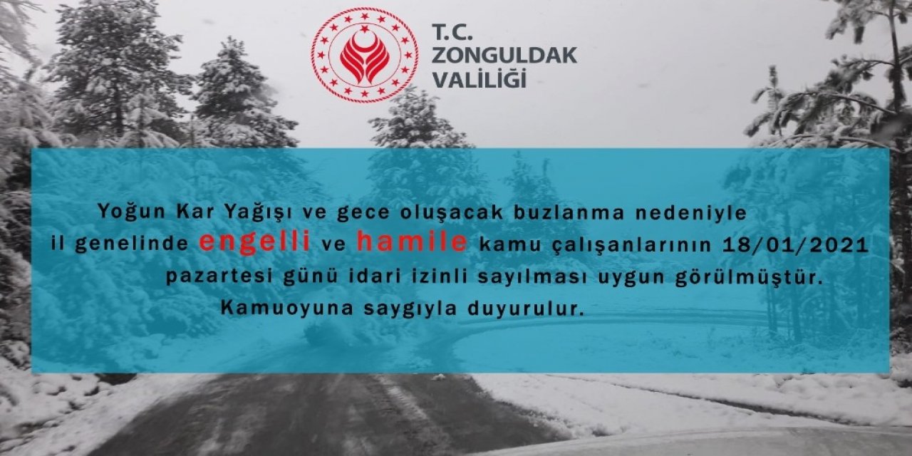 Zonguldak’ta Eğitime 1 Gün Ara