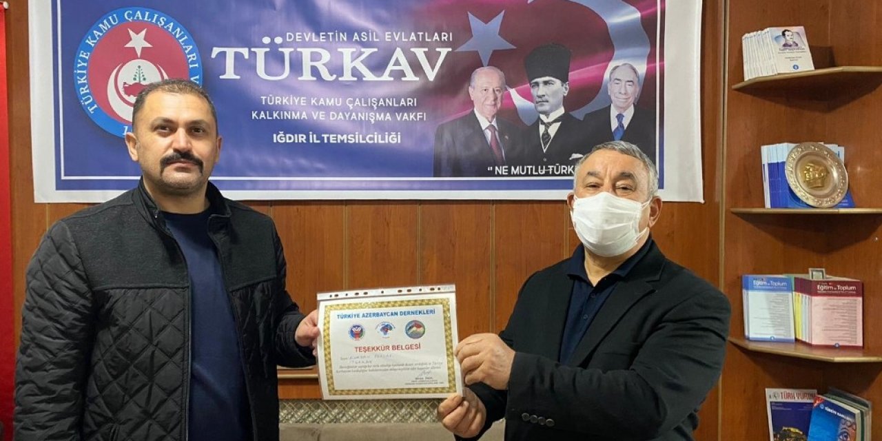 Ünsal’dan Türkav İl Başkanına Teşekkür Belgesi