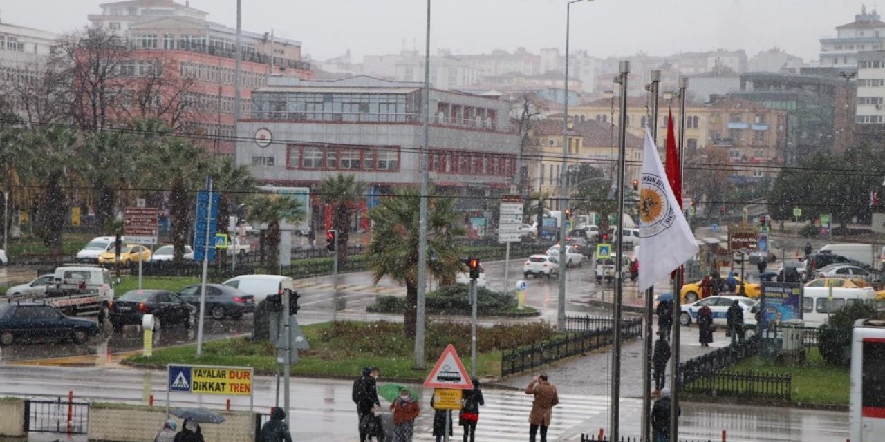 Samsun’da Kar Yağışı