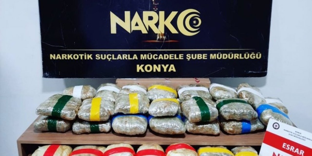 Konya’da 29 Kilo 580 Gram Esrar Ele Geçirildi