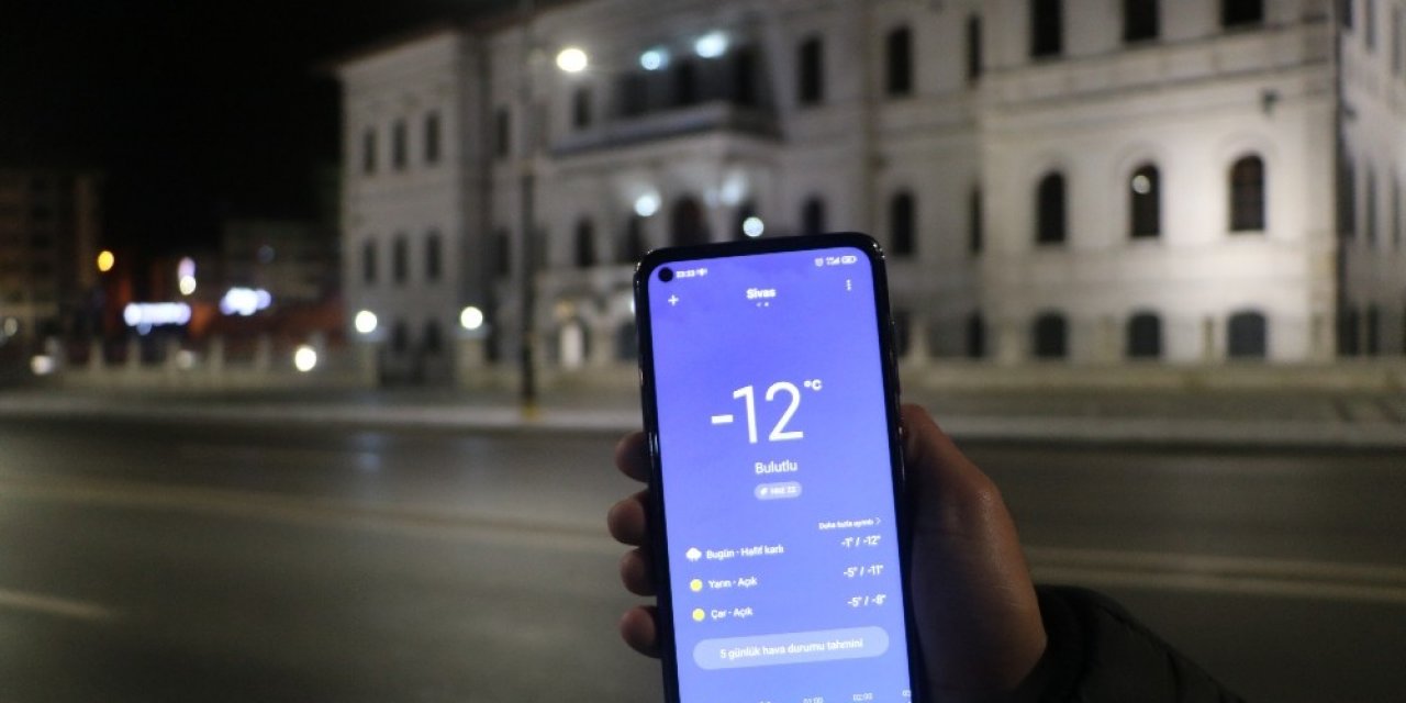 Sivas Eksi 12 Dereceyle Buz Tuttu
