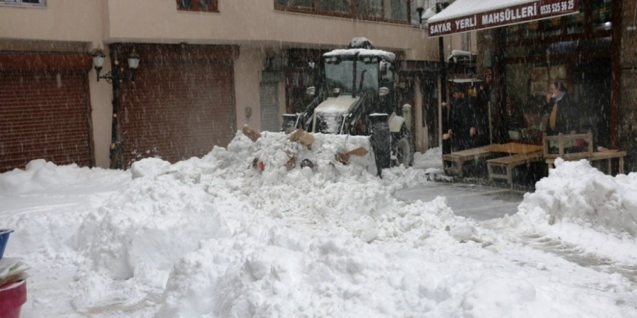 Bitlis’te Duraklar, Tabelalar, Evler Kardan Kayboldu