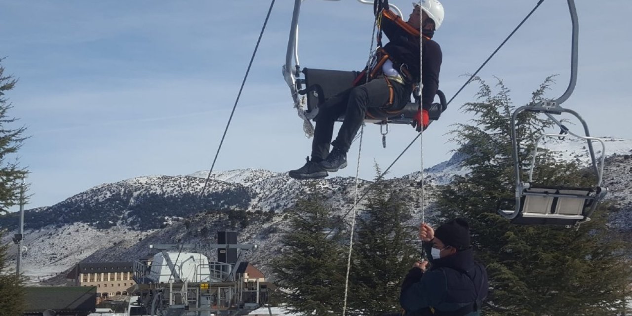 Davraz’da Yüksekte Kurtarma Eğitimi
