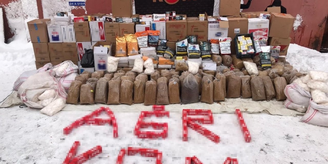 Ağrı’da 130 Kilo Ambalajlı, 450 Kilo Da Açık Tütün Ele Geçirildi