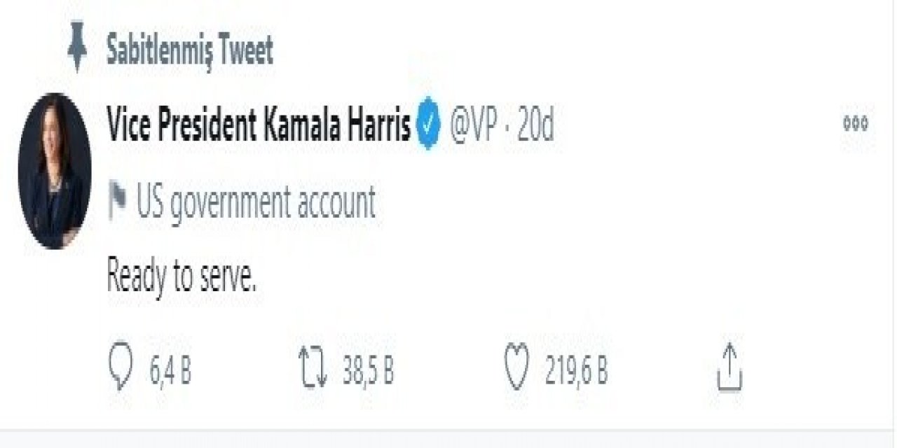 Çiçeği Burnunda Başkan Yardımcısı Harris’ten İlk Paylaşım