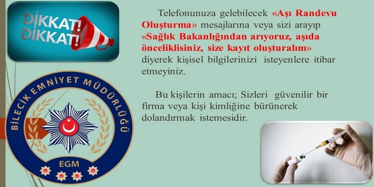 Aşı Dolandırıcılığına Dikkat