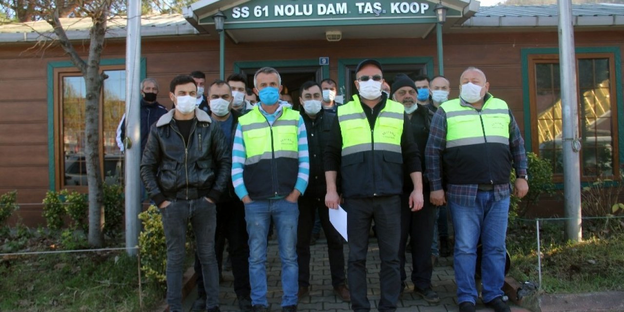 Kamyonculardan Giresun Limanı’na Destek