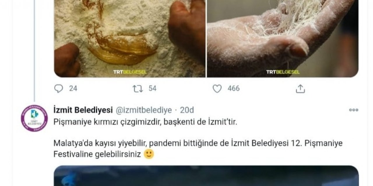 İzmit Belediyesinden Esprili Pişmaniye Göndermesi