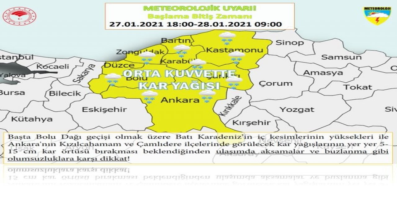 Meteoroloji’den Kar Ve Buzlanma Uyarısı