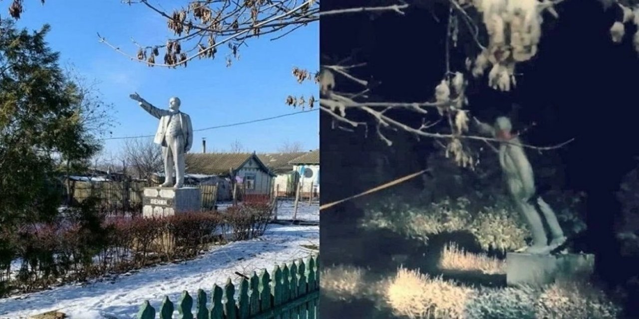 Ukrayna’daki Son Lenin Heykeli De Yıkıldı