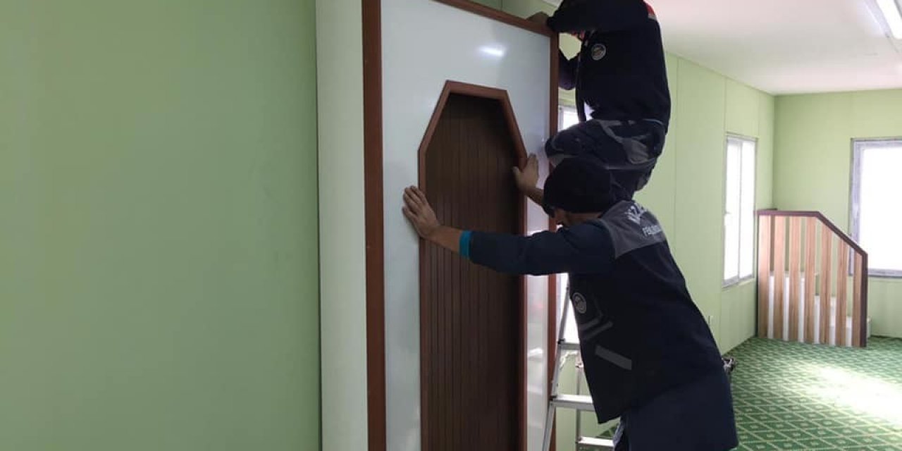 Körfez’de Yeni Mescidin İç Tefrişatı Tamamlandı
