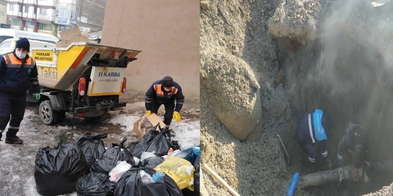 Belediye Arıza Ekibinin Zorlu Mesaisi