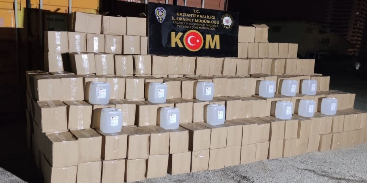 Gaziantep’te 4 Ton Etil Alkol Ele Geçirildi