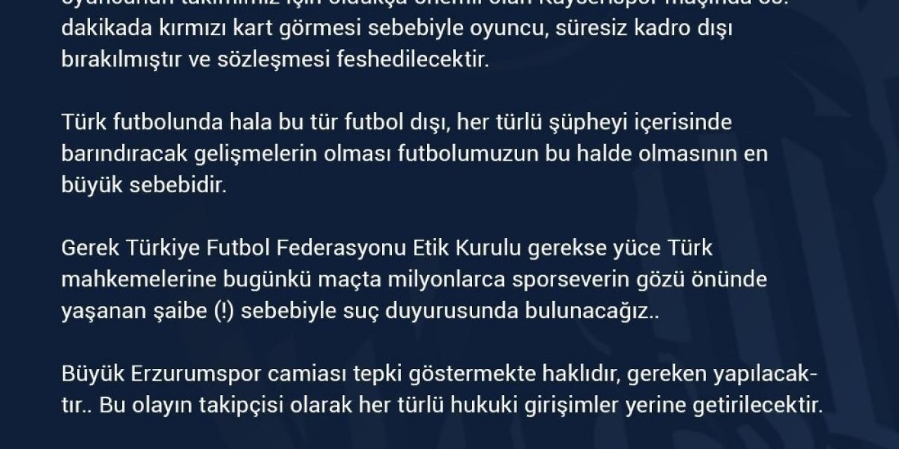 Bb Erzurumspor Jaw Achka’yı Süresiz Kadro Dışı Bıraktı