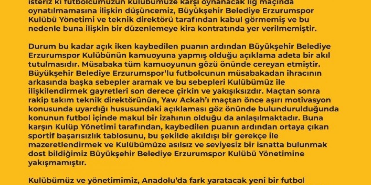 Kayserispor Kulübü Erzurumspor’u Mahkemeye Verecek