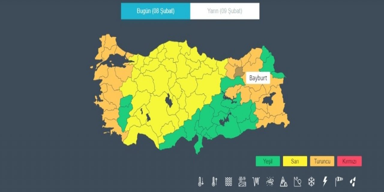 Bayburt İçin Şiddetli Rüzgar Uyarısı