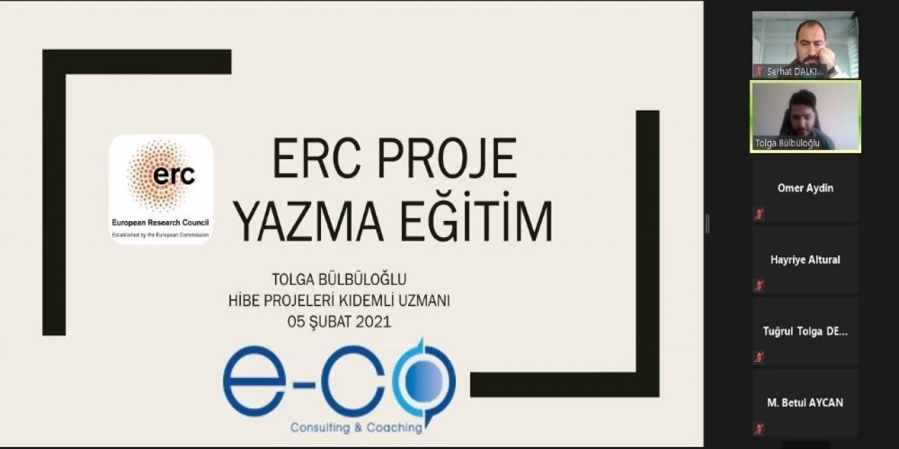 Erciyes Teknopark Tarafından Erc İle İ̇lgili Uygulamalı Proje Yazma Eğitimi Düzenlendi