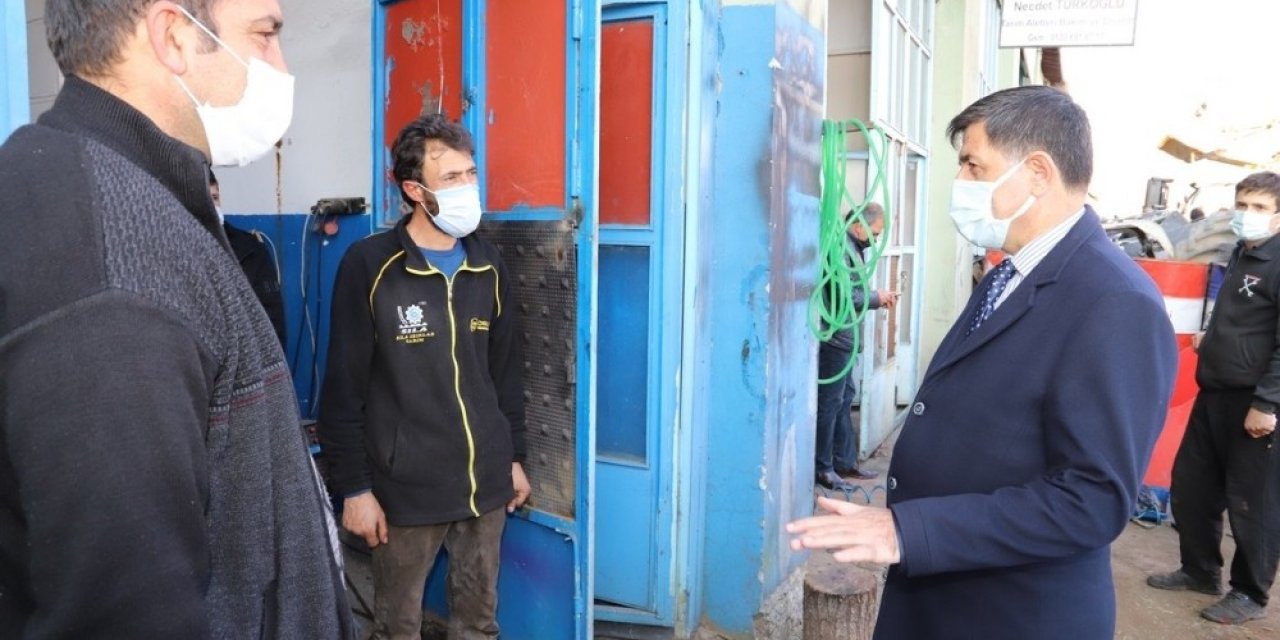 Başkan Aksun, Yeni Sanayi Sitesi Esnafını Ziyaret Etti
