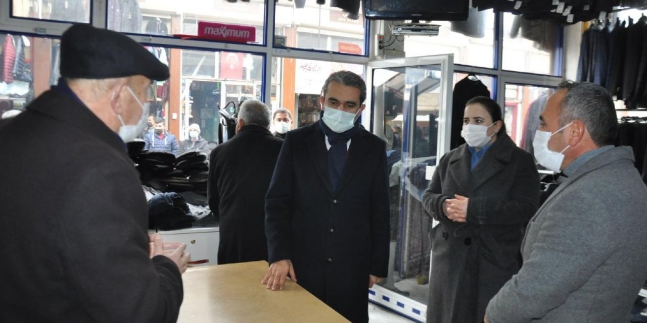 Kaymakam Ve Başkandan Esnafa Geçmiş Olsun Ziyareti