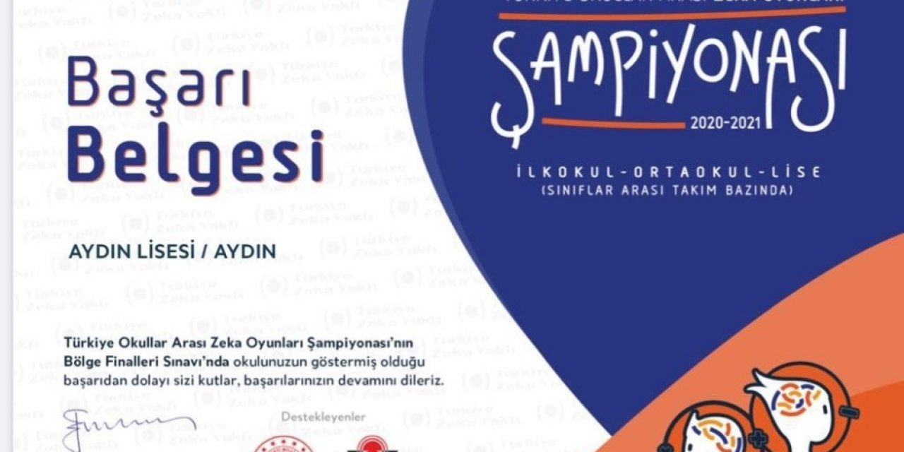 Aydın Lisesi, Zeka Oyunları Şampiyonası Türkiye Finalleri’ne Katılacak