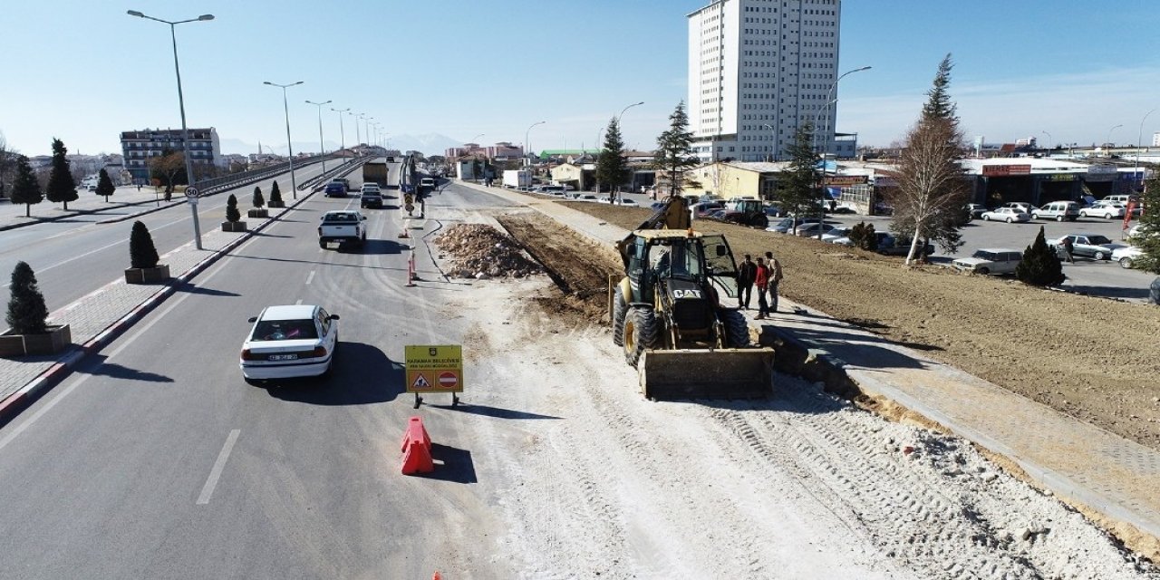 Karaman’da Sanayi Kavşağında Yol Genişletme Çalışması