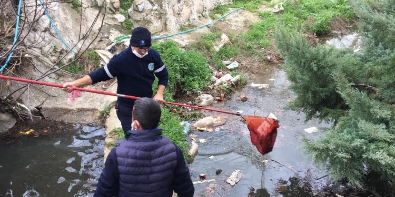 Erdek’te Dere Yatağı Temizlendi