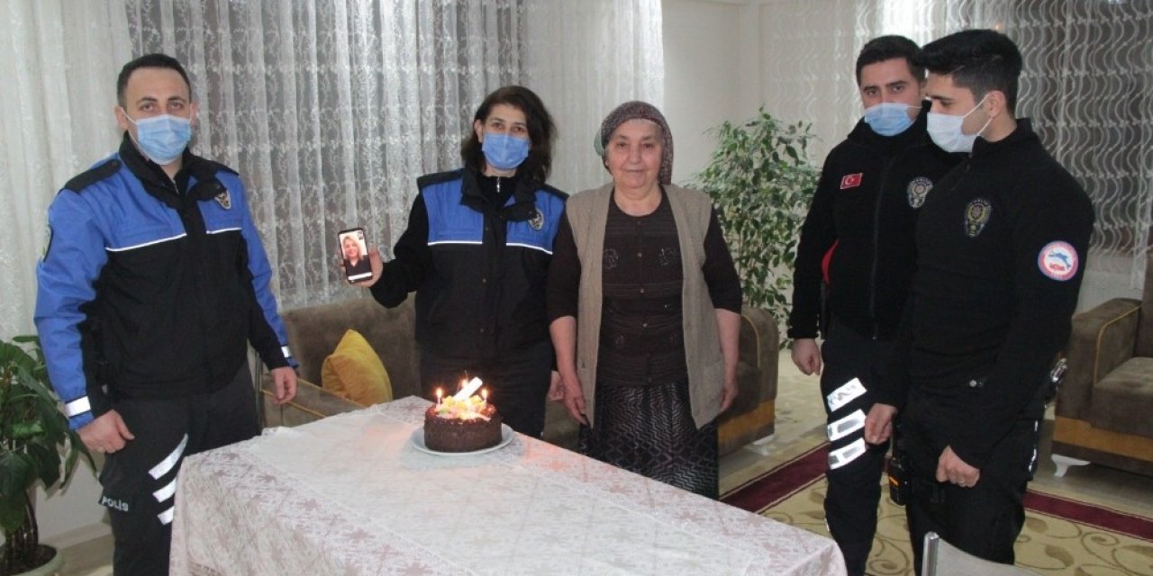 Polislerden Fethiye Teyzeye Doğum Günü Sürprizi