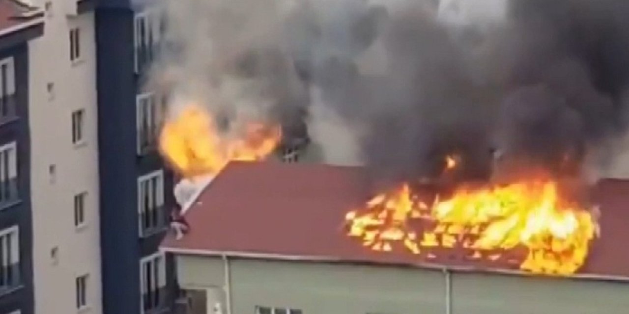 Yangında Mahsur Kalan Vatandaşı Vinç Sahibi Komşusu Kurtardı