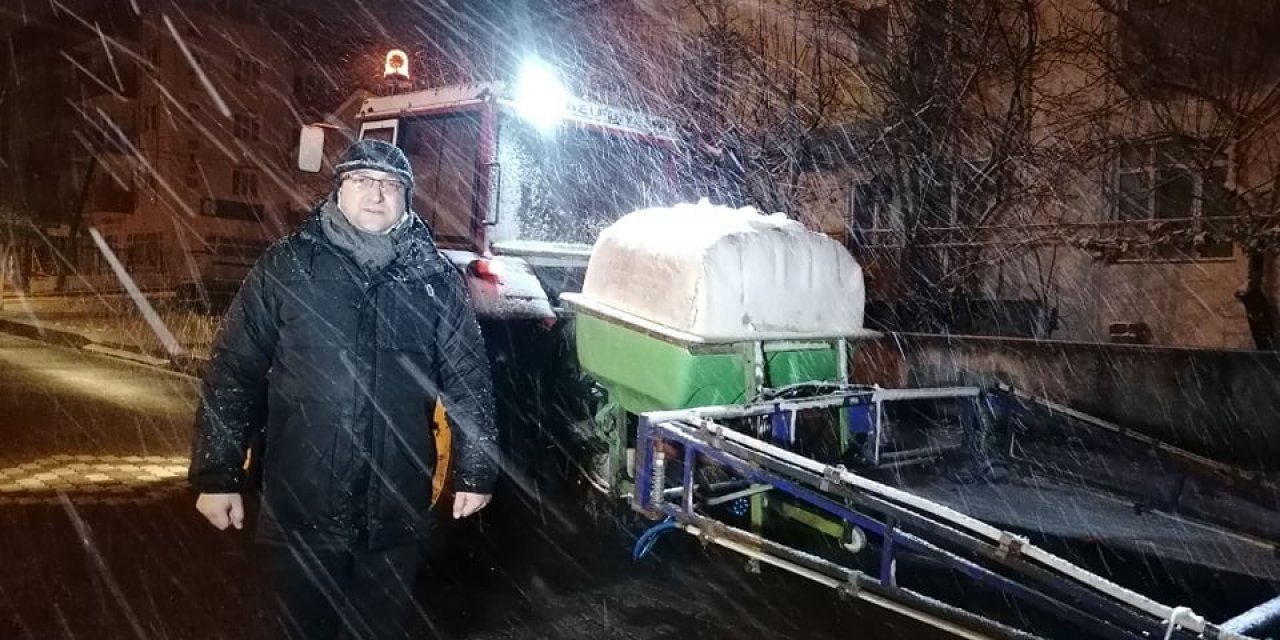Çan’da Karla Mücadele Çalışmalarında Solüsyon Kullanılıyor