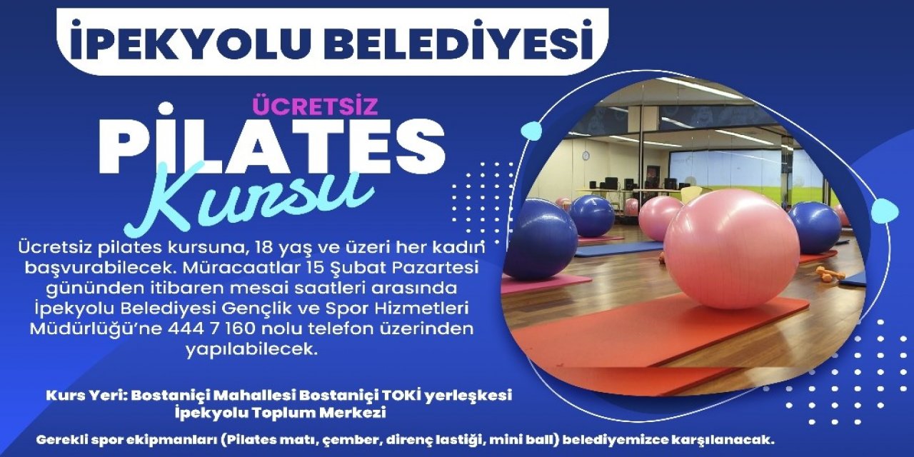 İ̇pekyolu Belediyesinden Ücretsiz Pilates Kursu