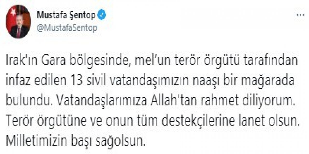 Tbmm Başkanı Şentop: "terör Örgütüne Ve Onun Tüm Destekçilerine Lanet Olsun"