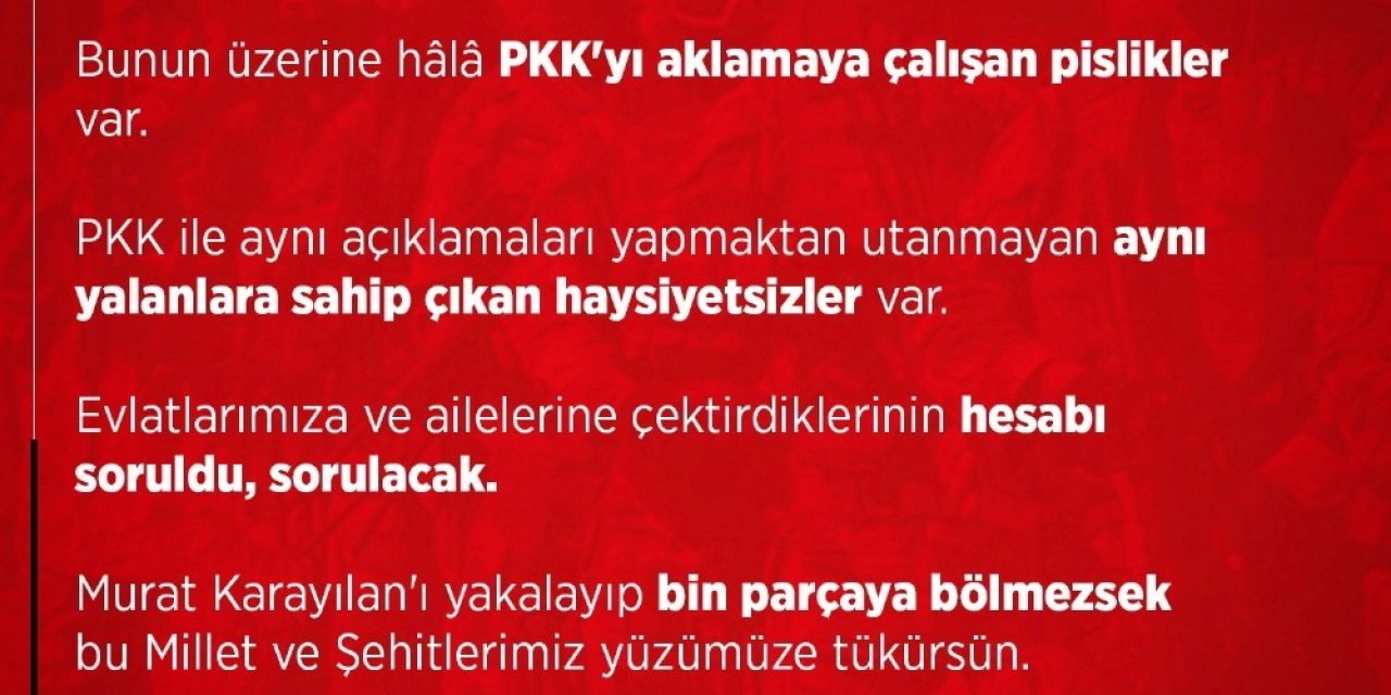 Bakan Soylu: "murat Karayılan’ı Yakalayıp Bin Parçaya Bölmezsek Bu Millet Ve Şehitlerimiz Yüzümüze Tükürsün"