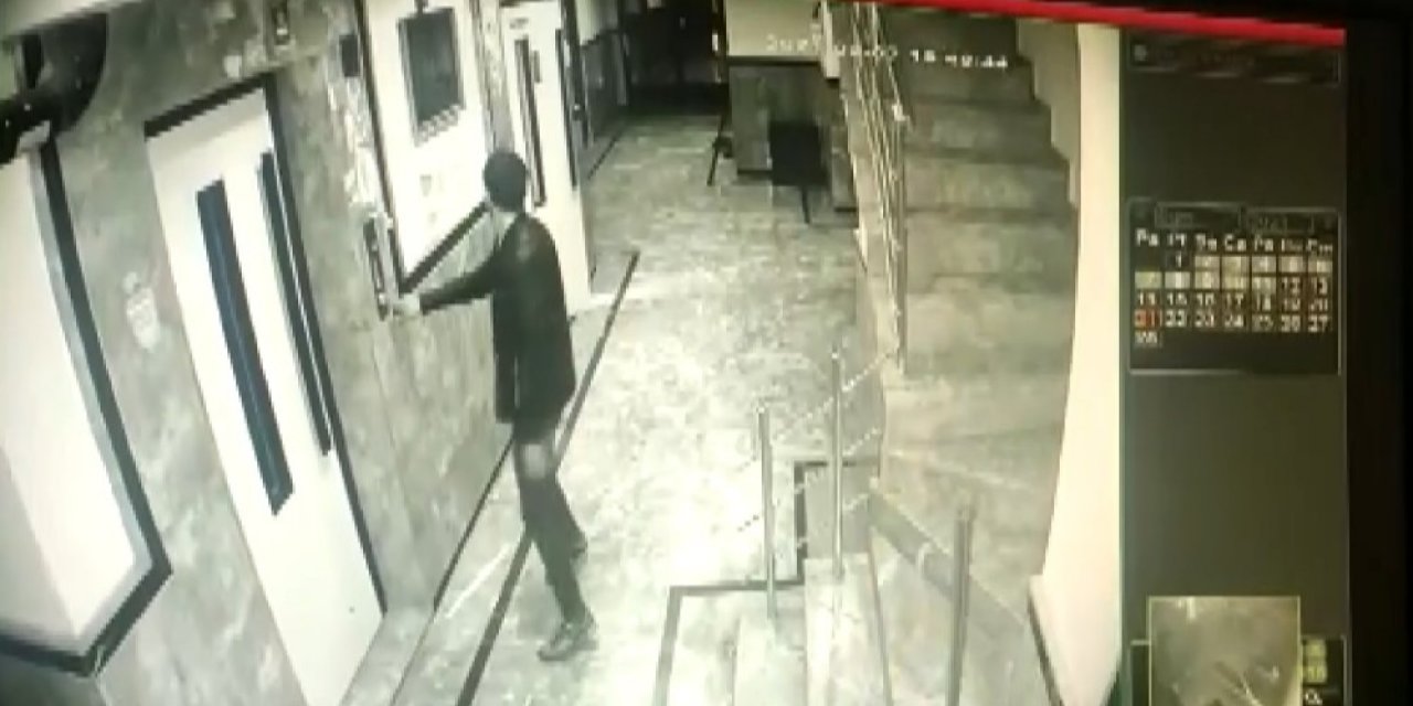 Binadan Bisiklet Çalan Hırsız Kameralara Yakalandı