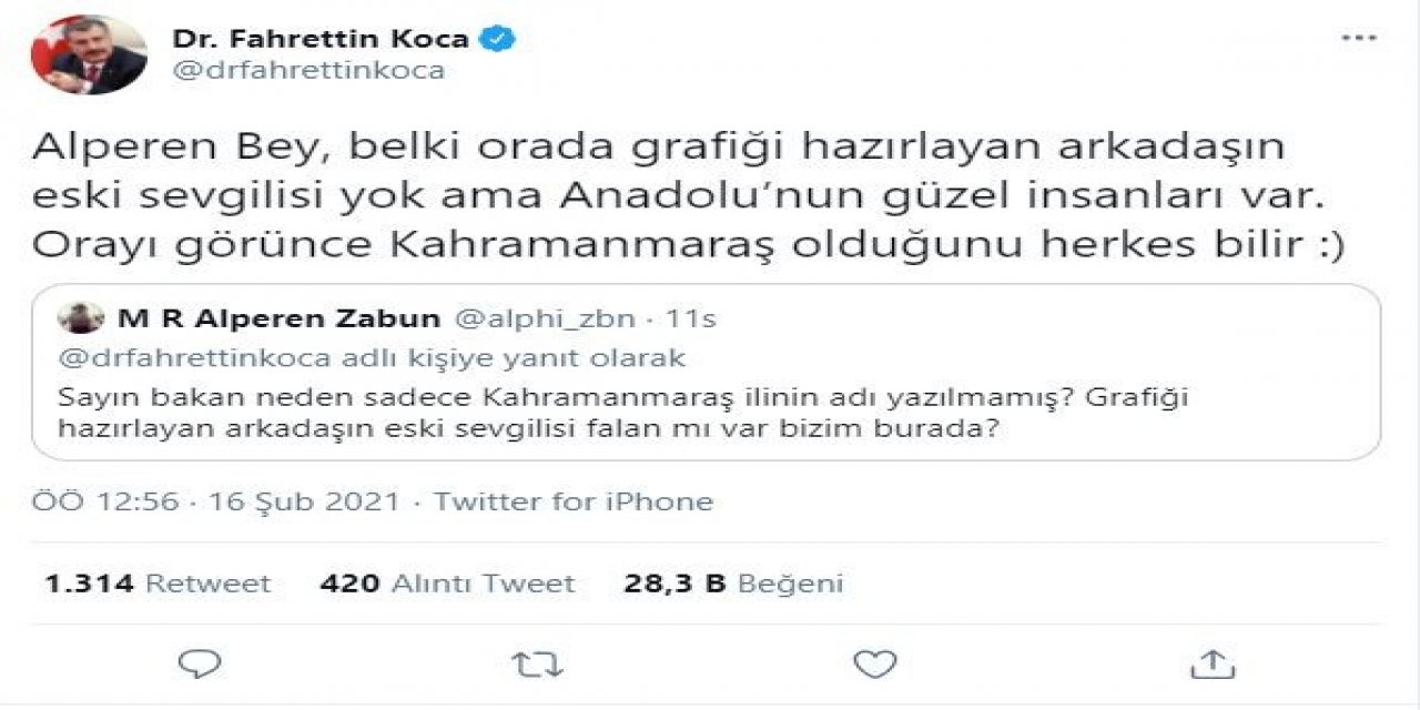 Bakan Koca’dan "orada Sevgilisi Mi Var" Diyen Kişiye Cevap