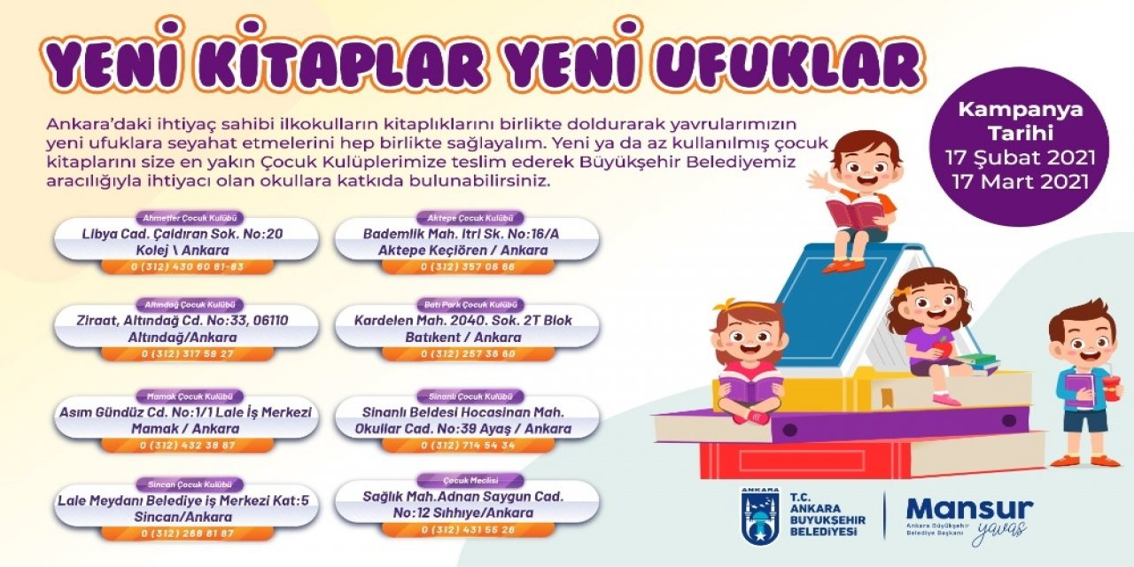 Ankara Büyükşehir Belediyesi’nden Çocuklar İçin Kitap Kampanyası