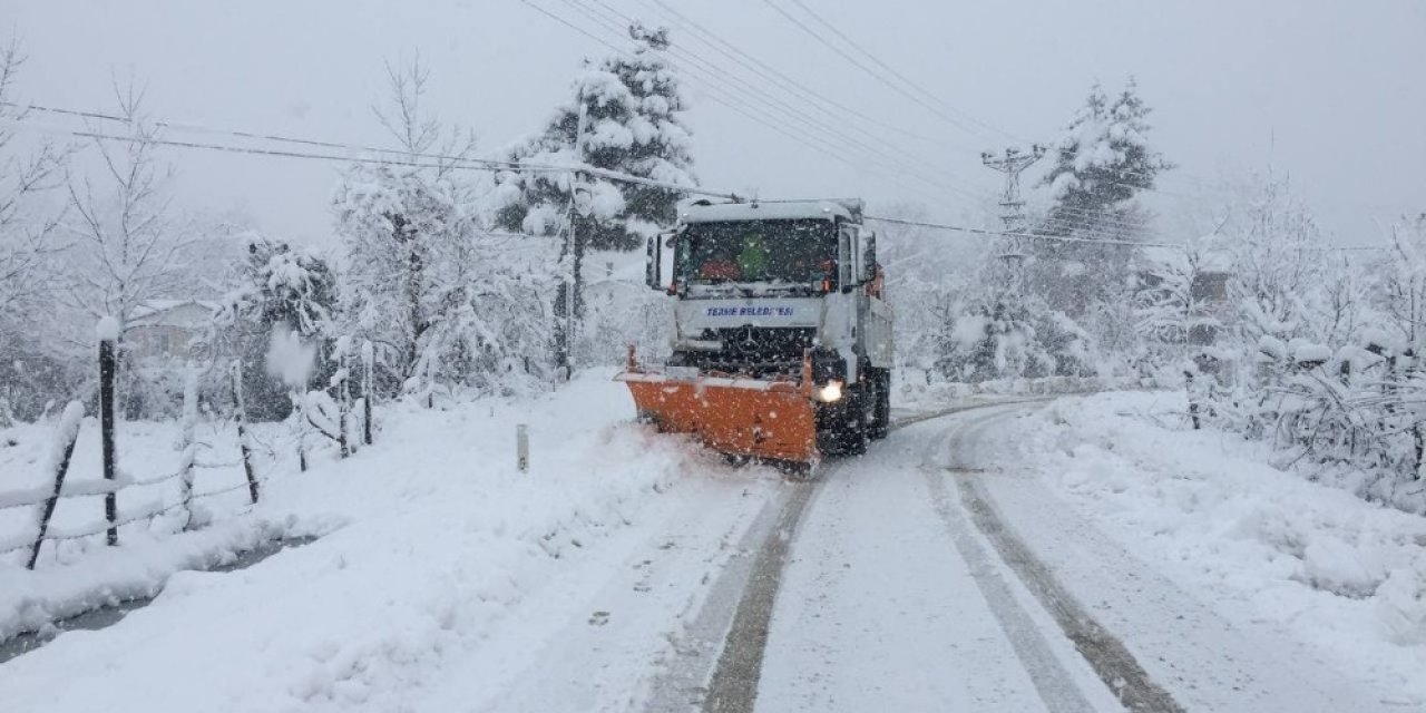 Terme’de Yoğun Kar Mesaisi