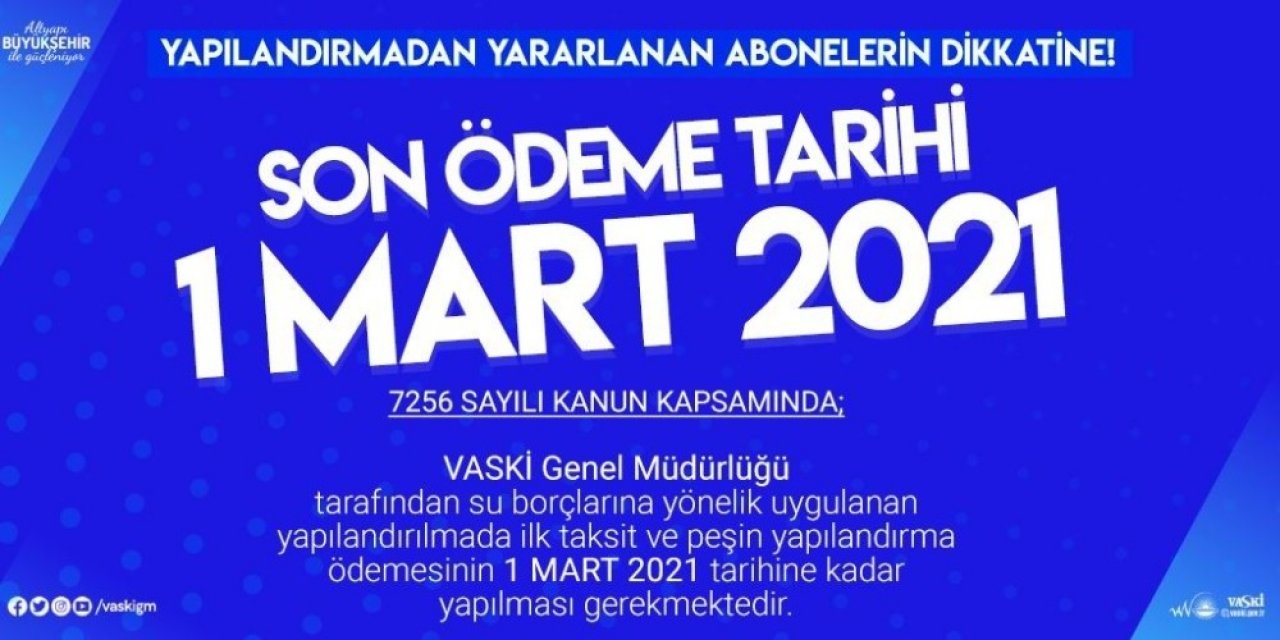 Vaski̇’den ‘borç Yapılandırması’ İçin Önemli Uyarı