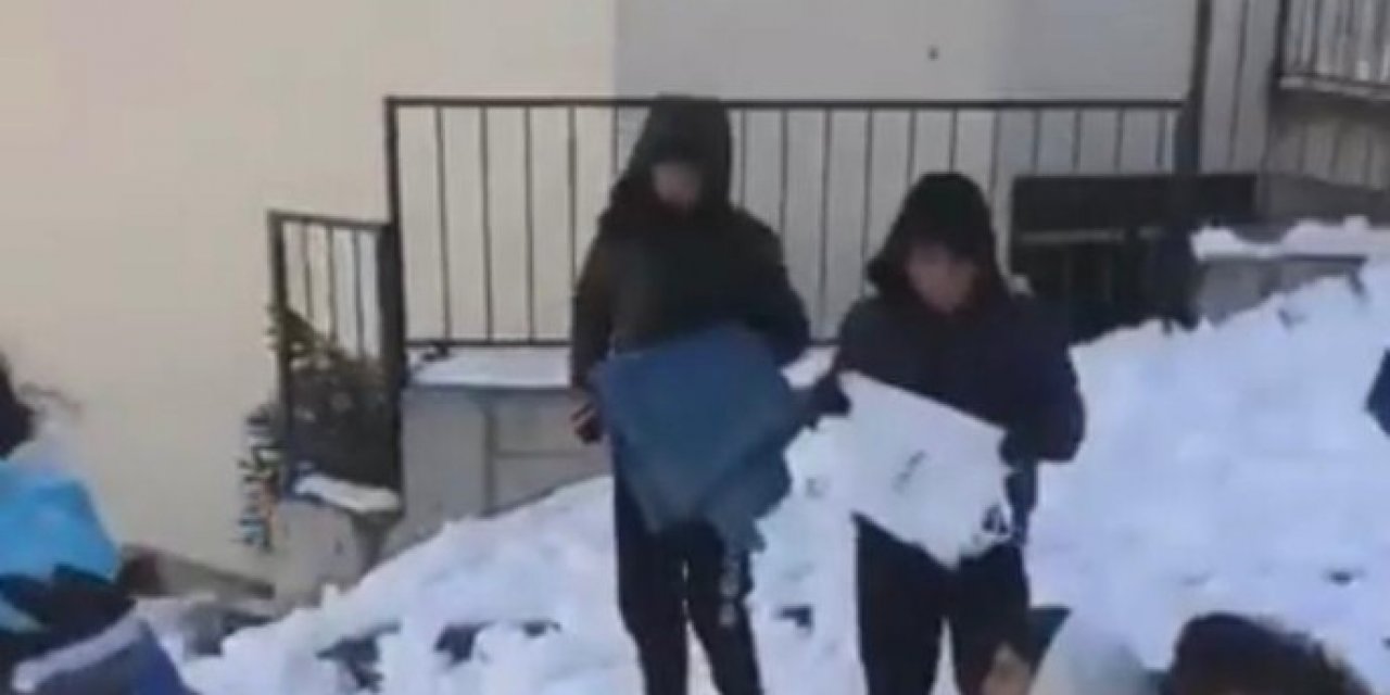 Pendik’te Kar Küreme Ekiplerine, Çocuklardan Engel