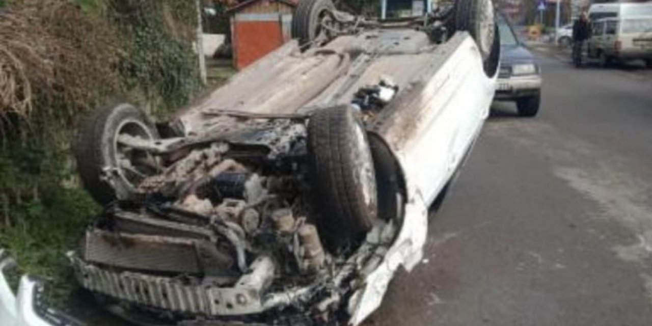 Araç Takla Attı; 1 Yaralı