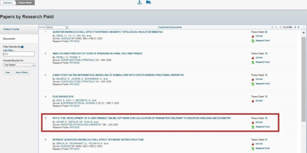 Radyasyon Fiziği Alanında Önemli Başarı