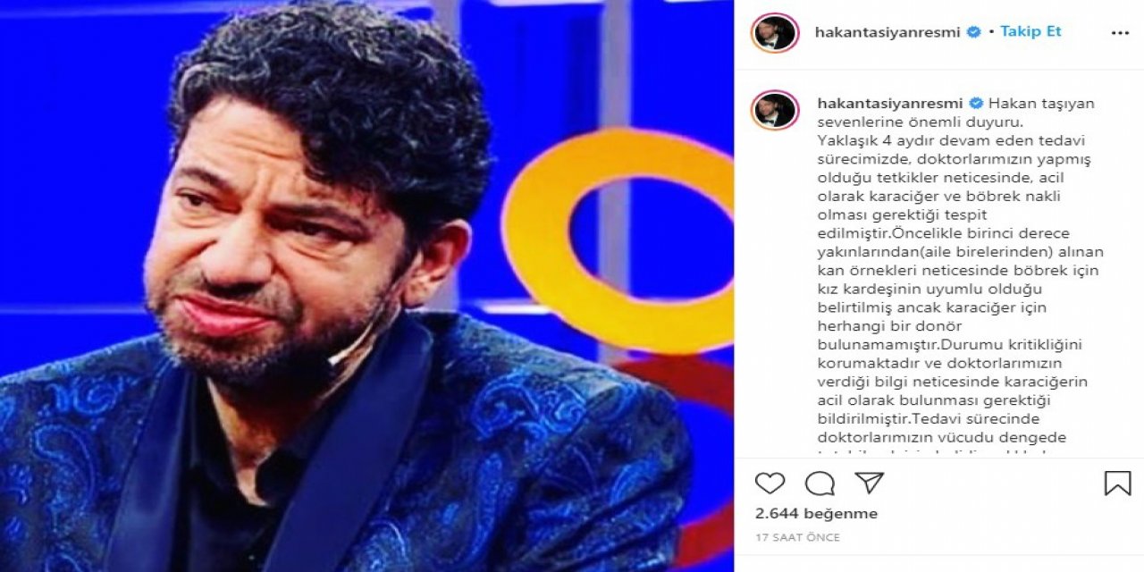 Hakan Taşıyan’ın Sosyal Medyasından Sevenlerine Çağrı