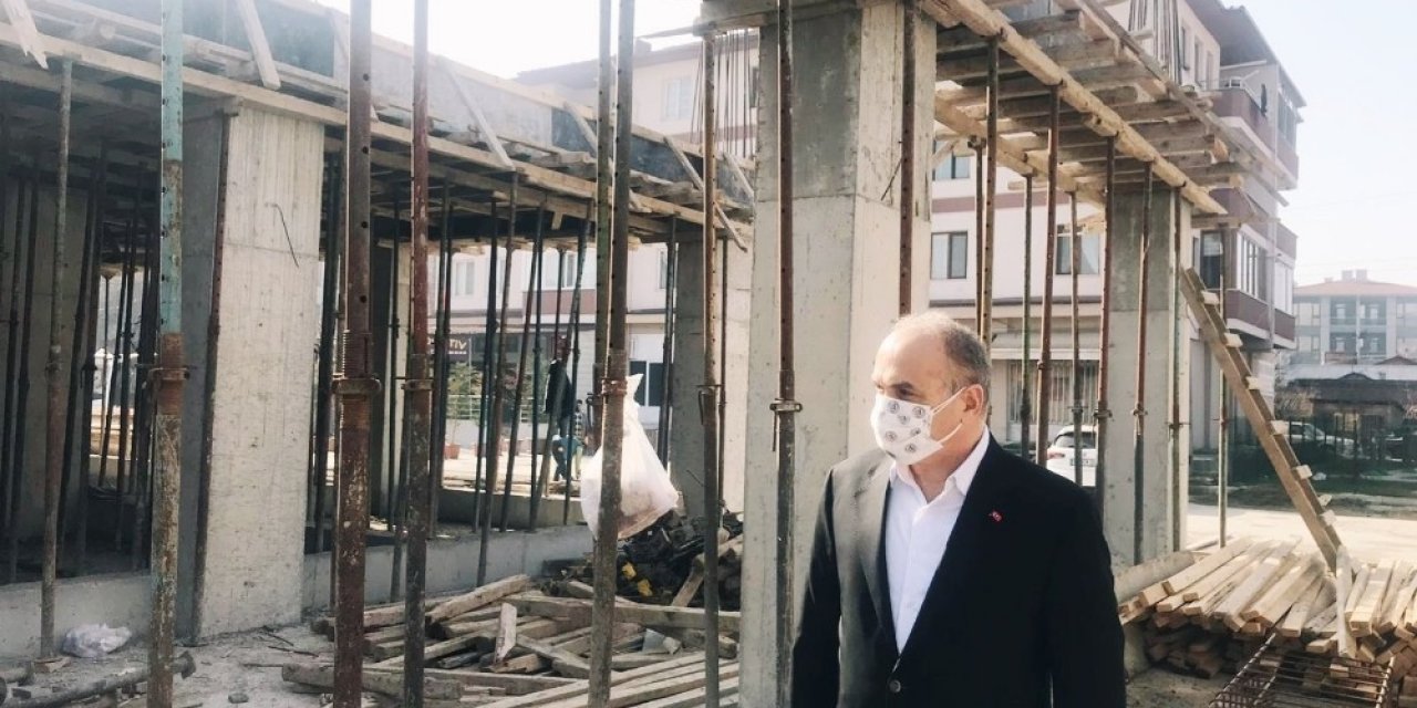 Başkan Özlü, İ̇tfaiye İnşaatını İnceledi