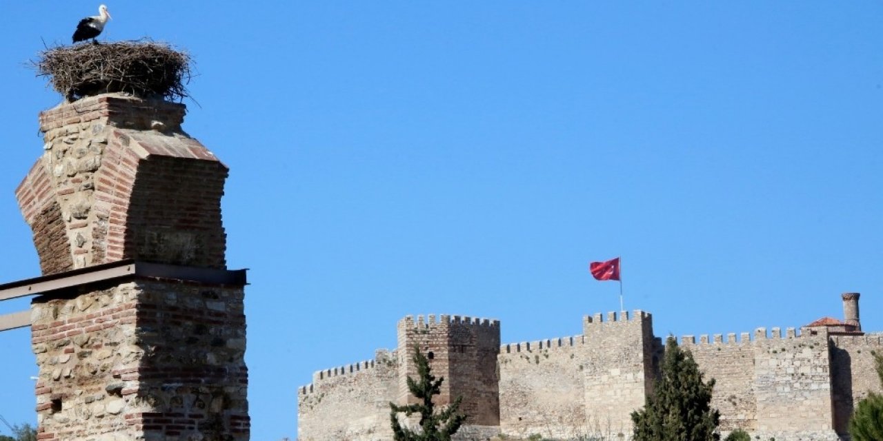 Baharın Müjdecisi Leylekler Selçuk Semalarında
