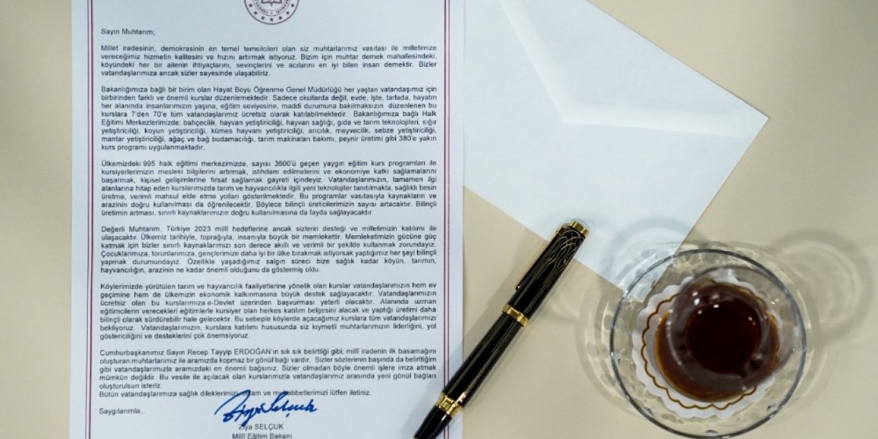Bakan Selçuk’tan Köy Muhtarlarına Mektup: "halk Eğitimi Kurslarımızla Köylerdeyiz"