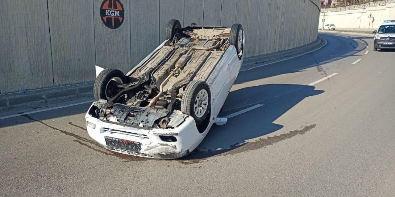 Otomobil Takla Attı, Sürücünün Burnu Bile Kanamadı