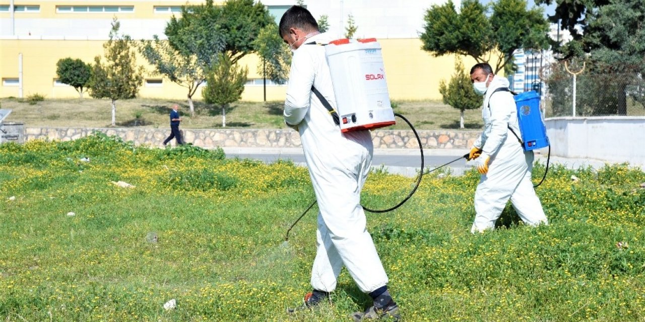 Toroslar Belediyesinden Yabani Otlara Yönelik İlaçlama