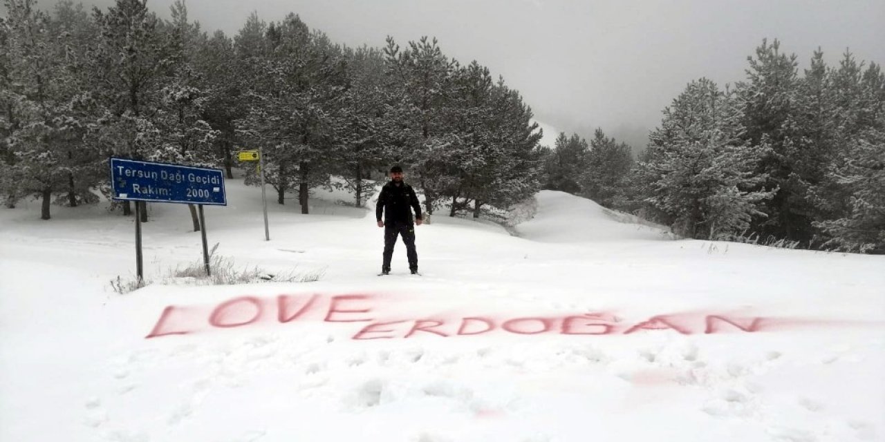 2 Bin Metreye ‘love Erdoğan’ Yazdı