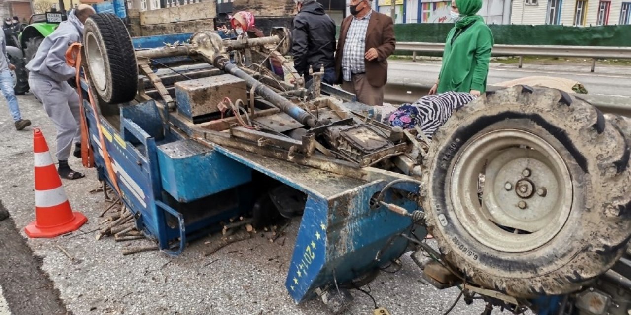 Lastiği Kopan Patpat D100’de Takla Attı: 1 Yaralı