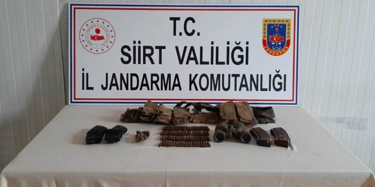 Siirt’te Pkk’lı Teröristlere Ait Mühimmat Ve Yaşam Malzemesi Ele Geçirildi